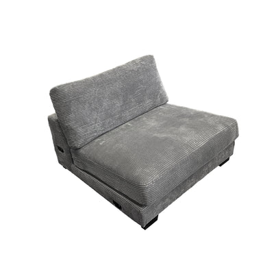 Bella Grey Corduroy U-Shaped 3-piece Sectional