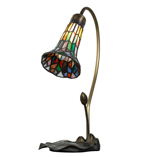 Meyda Lighting 16" High Stained Glass Pond Lily Accent Lamp - 251572