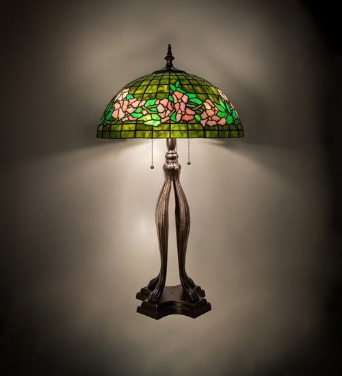 Meyda 33" High Tiffany Banded Dogwood Table Lamp- 253005