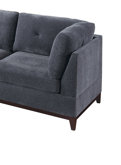 Ash Grey Chenille Fabric Modular Sectional 7pc Set Living Room Furniture U-Sectional Couch 2x Corner Wedge 3x Armless Chairs and 2x Ottomans Tufted Back