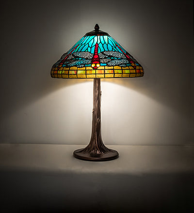 Meyda Lighting 23" High Tiffany Dragonfly Table Lamp- 253822
