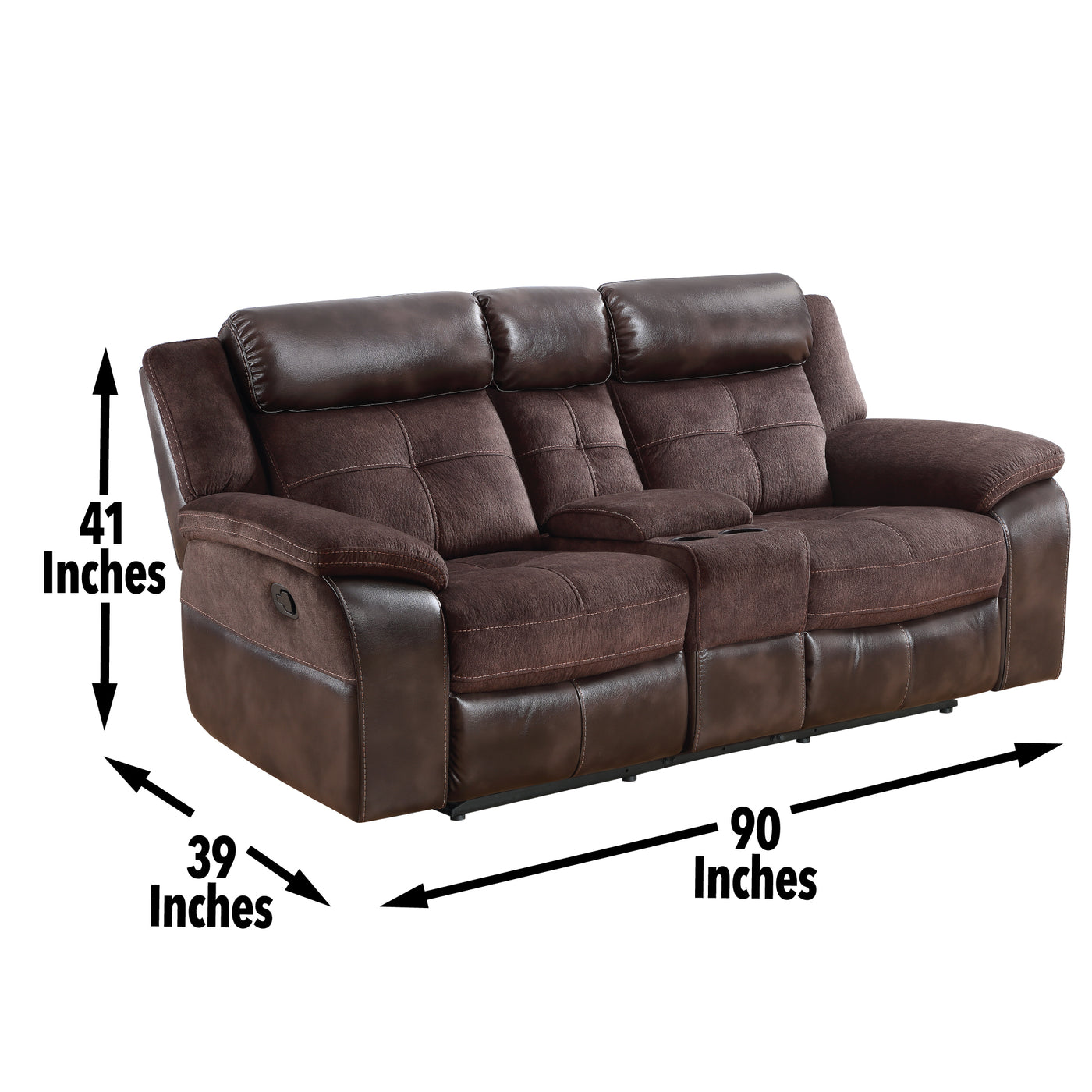 Pueblo - 3 Piece Manual Reclining Living Room Set - Coffee