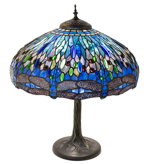 Meyda 27" High Tiffany Hanginghead Dragonfly Table Lamp- 263097