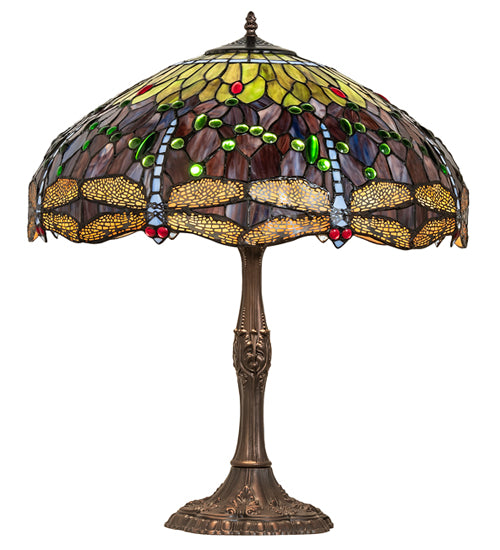 Meyda Lighting 26" High Tiffany Hanginghead Dragonfly Table Lamp- 265288