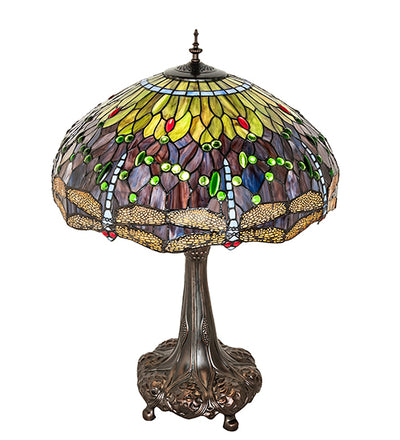 Meyda 31" High Tiffany Hanginghead Dragonfly Table Lamp- 265347