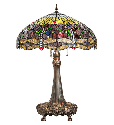 Meyda 31" High Tiffany Hanginghead Dragonfly Table Lamp- 265347