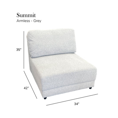 Summit Grey Modular Sectional - 6 Seat Configuration