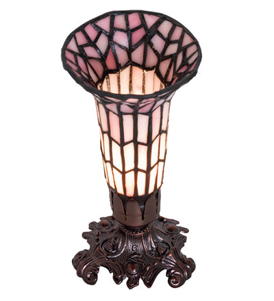Meyda 8" High Stained Glass Pond Lily Victorian Accent Lamp - 27680