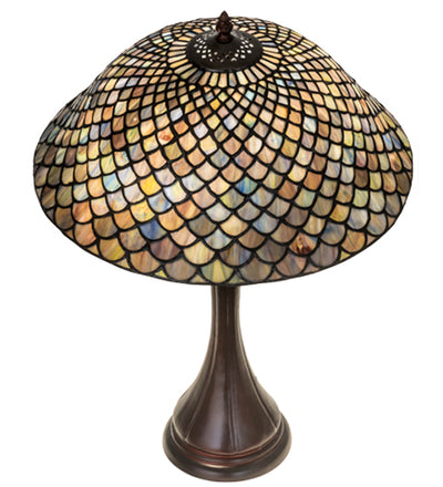 Meyda Lighting 23" High Tiffany Fishscale Table Lamp- 28369