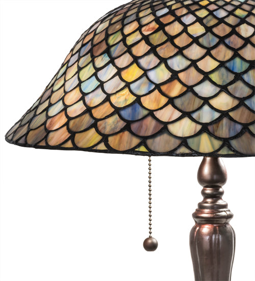 Meyda Lighting 23" High Tiffany Fishscale Table Lamp- 28369