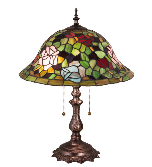 Meyda Lighting 19"H Tiffany Rosebush Table Lamp - 28406