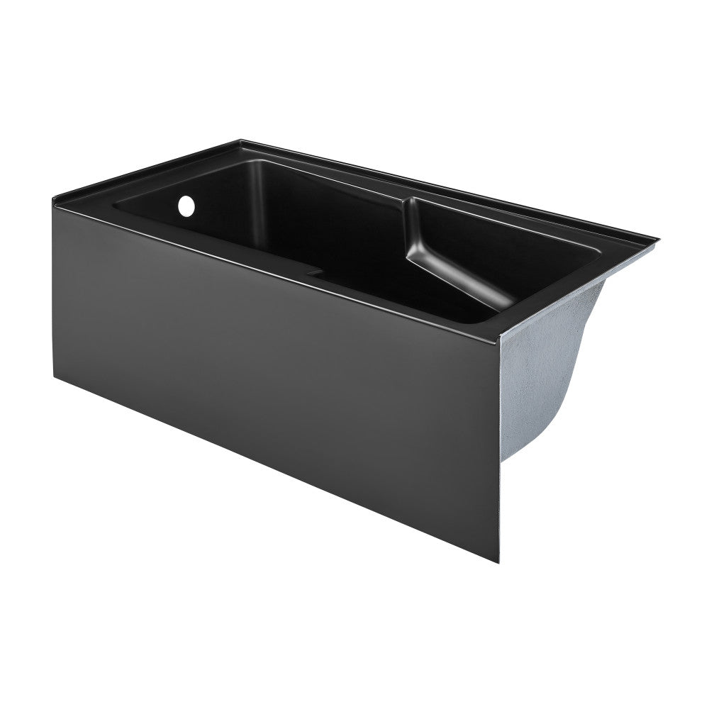 Swiss Madison Voltaire 60" x 32" Left-Hand Drain Alcove Bathtub with Apron in Matte Black SM-AB543MB