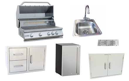 Kokomo Grills 6 PIECE OUTDOOR KITCHEN PACKAGE DEAL! (15% OFF)_4BG-2BG-BS-CMBO-FRDG-30-VNT