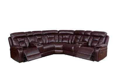 Sectional Sofa with Manual Reclining Brown