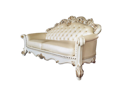 ACME Vendom Sofa w/5 Pillows, Champagne PU & Antique Pearl Finsih LV01324