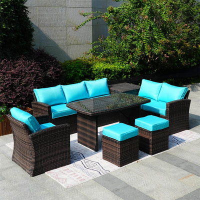 Direct Wicker's 8 Seats Outdoor Conversation Set - Patio Sofa Set PAS-1403B