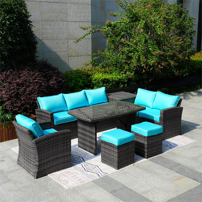 Direct Wicker's 8 Seats Outdoor Conversation Set - Patio Sofa Set PAS-1403B