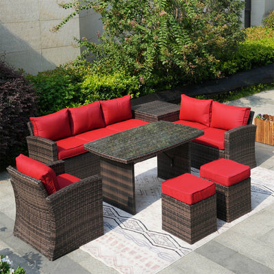 Direct Wicker's 8 Seats Outdoor Conversation Set - Patio Sofa Set PAS-1403B