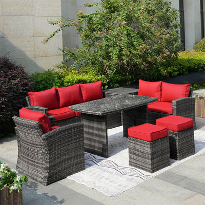 Direct Wicker's 8 Seats Outdoor Conversation Set - Patio Sofa Set PAS-1403B