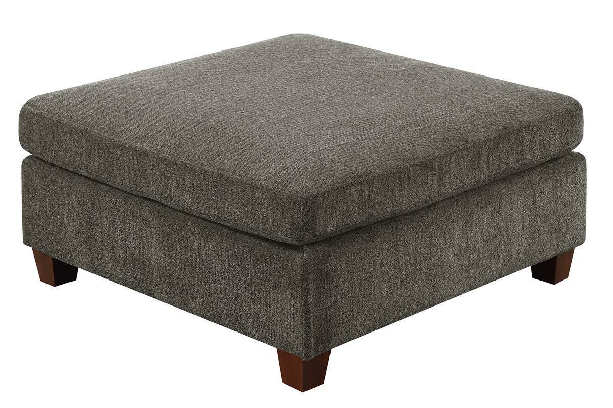 Living Room Furniture Grey Chenille Modular Sectional 8pc Set Large Corner L-Sectional Modern Couch 2x Corner Wedge 4x Armless Chairs and 2x Ottomans Plywood