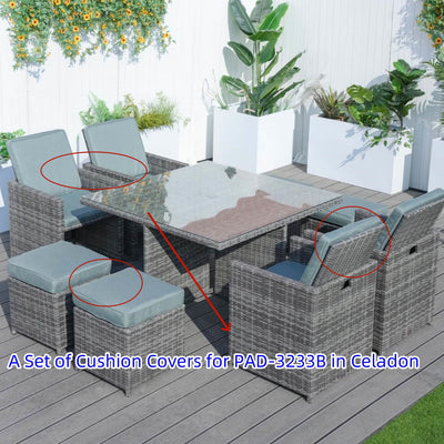 Direct Wicker Cushion Covers for Patio Dining Set (PAD-3233B-Cushion-Covers)