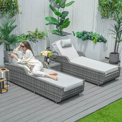 Direct Wicker Outdoor Wicker Chaise Lounge with Armrest PAL-1127B