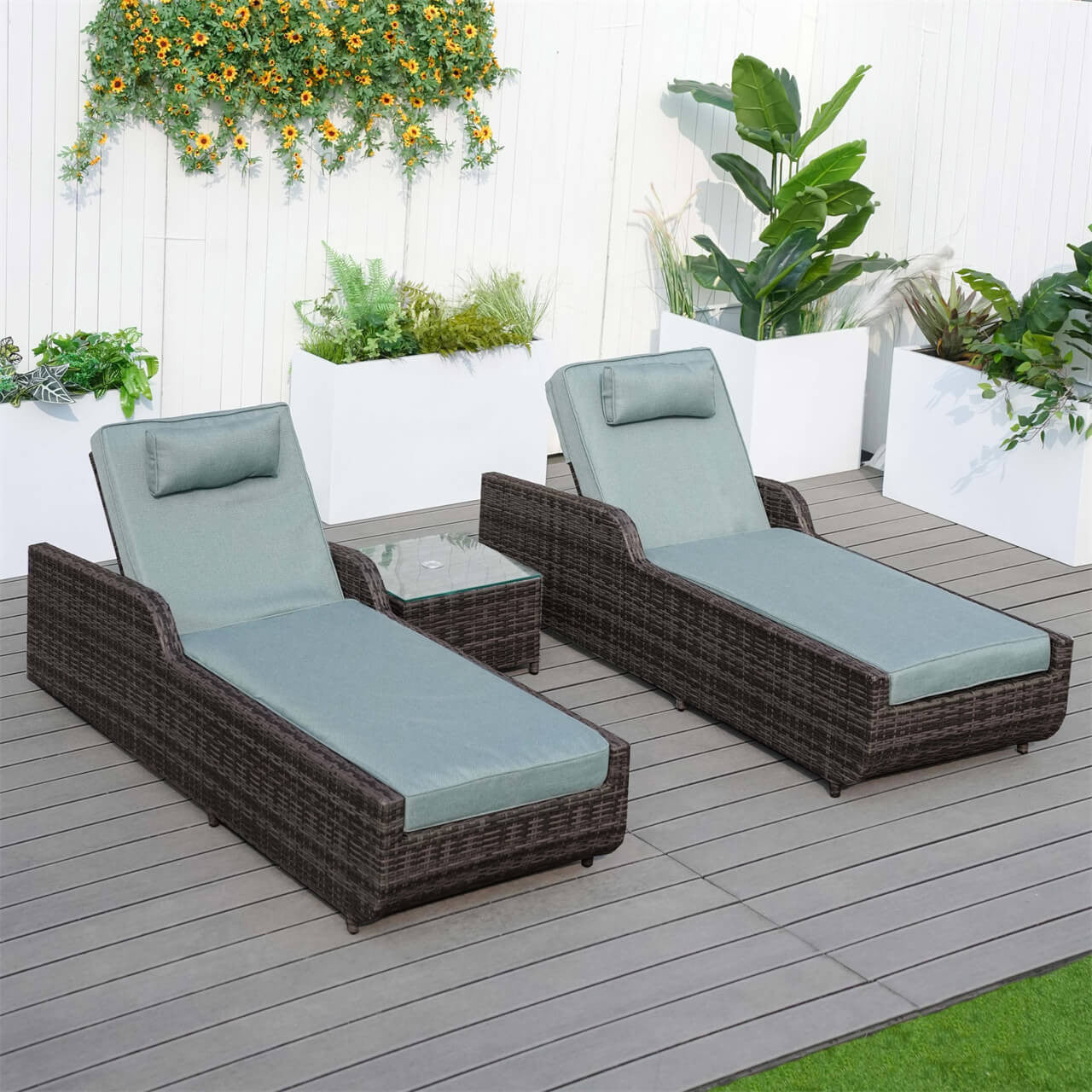 Direct Wicker Outdoor Wicker Chaise Lounge with Armrest PAL-1127B