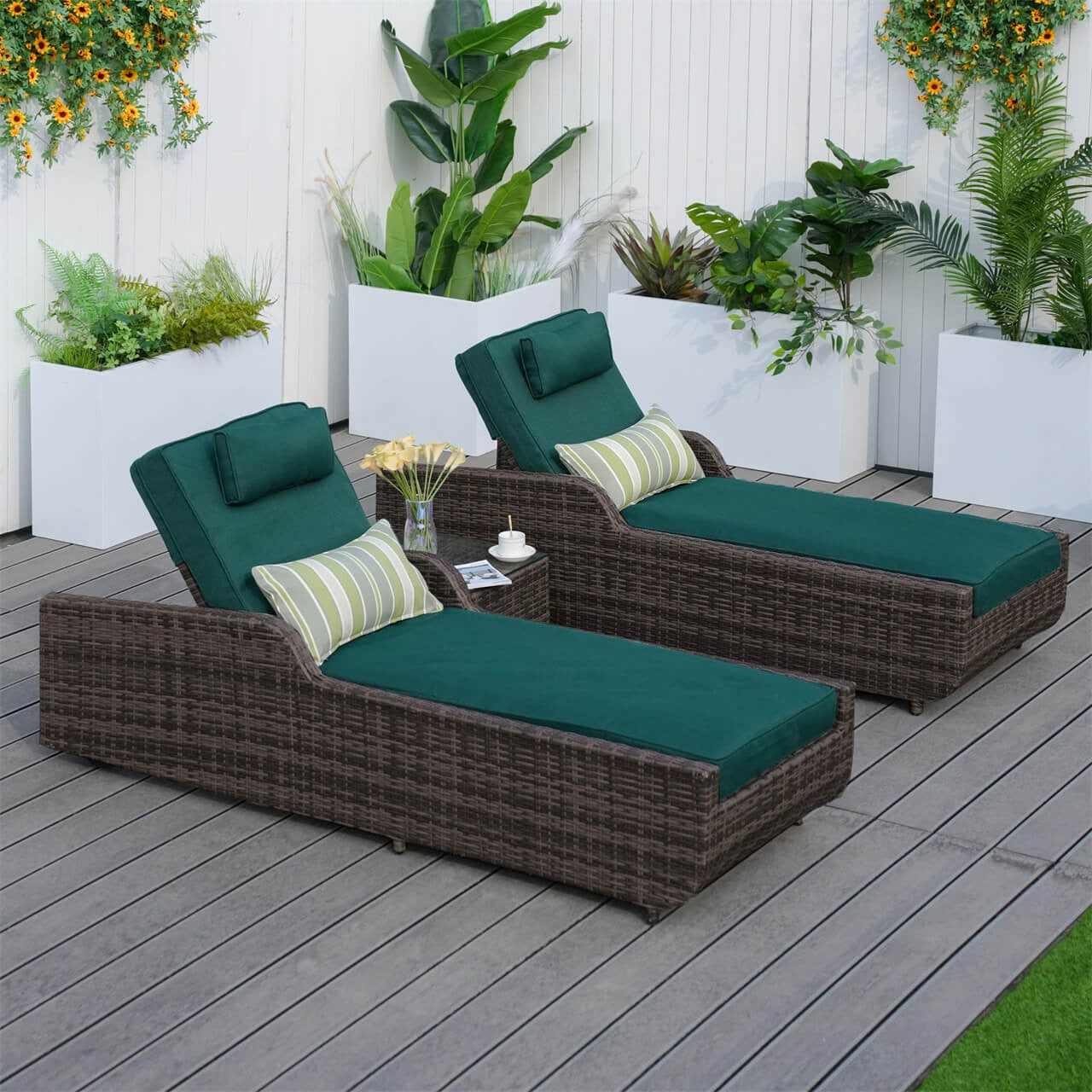 Direct Wicker Outdoor Wicker Chaise Lounge with Armrest PAL-1127B