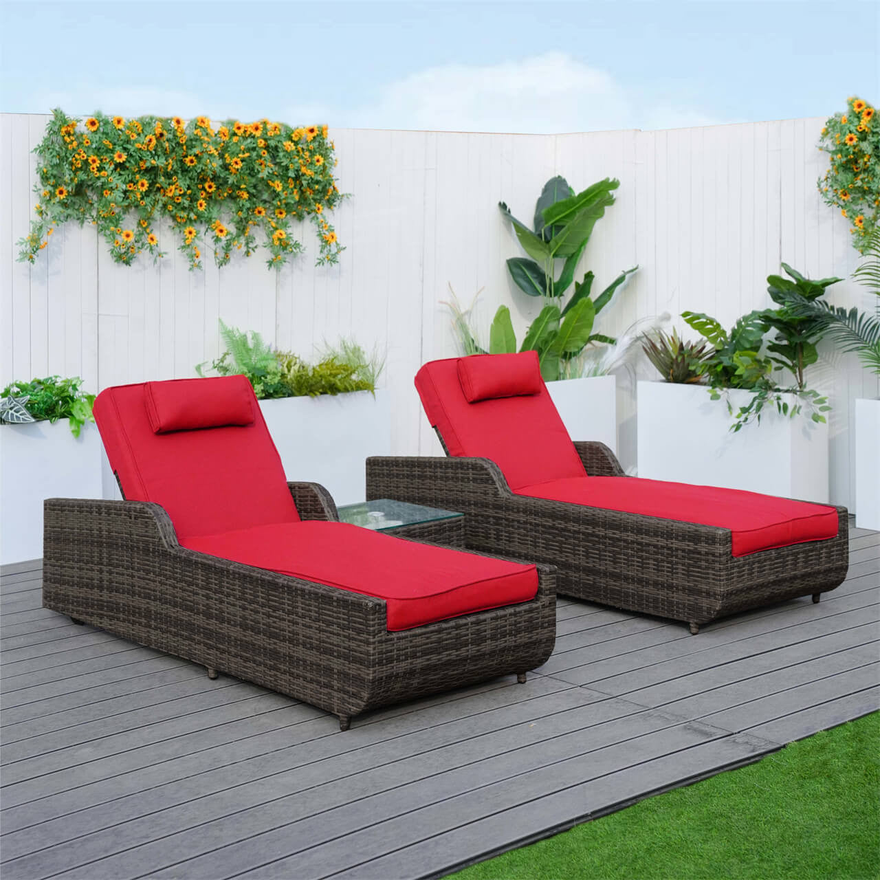 Direct Wicker Outdoor Wicker Chaise Lounge with Armrest PAL-1127B