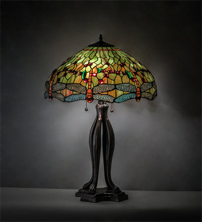 Meyda Lighting 31" High Tiffany Hanginghead Dragonfly Table Lamp - 31109