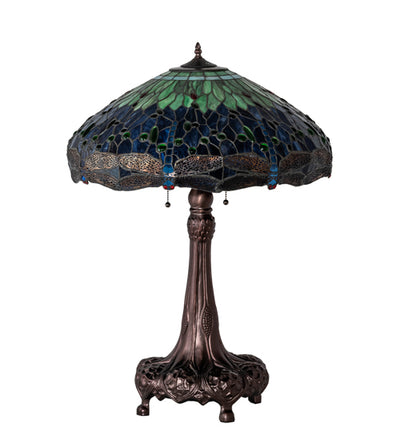 Meyda Lighting 31" High Tiffany Hanginghead Dragonfly Table Lamp - 31112