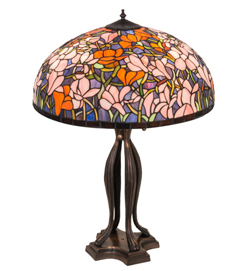 Meyda Lighting 32"H Tiffany Magnolia Table Lamp - 31146