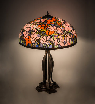 Meyda Lighting 32"H Tiffany Magnolia Table Lamp - 31146