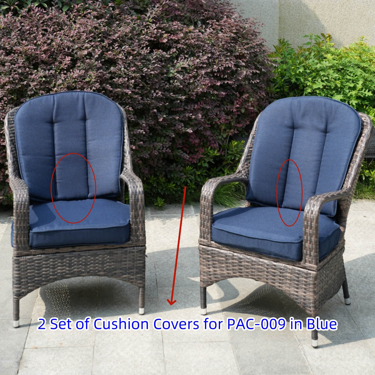 Direct Wicker Cushion Covers for One Patio Chair (PAC-009-Cover)