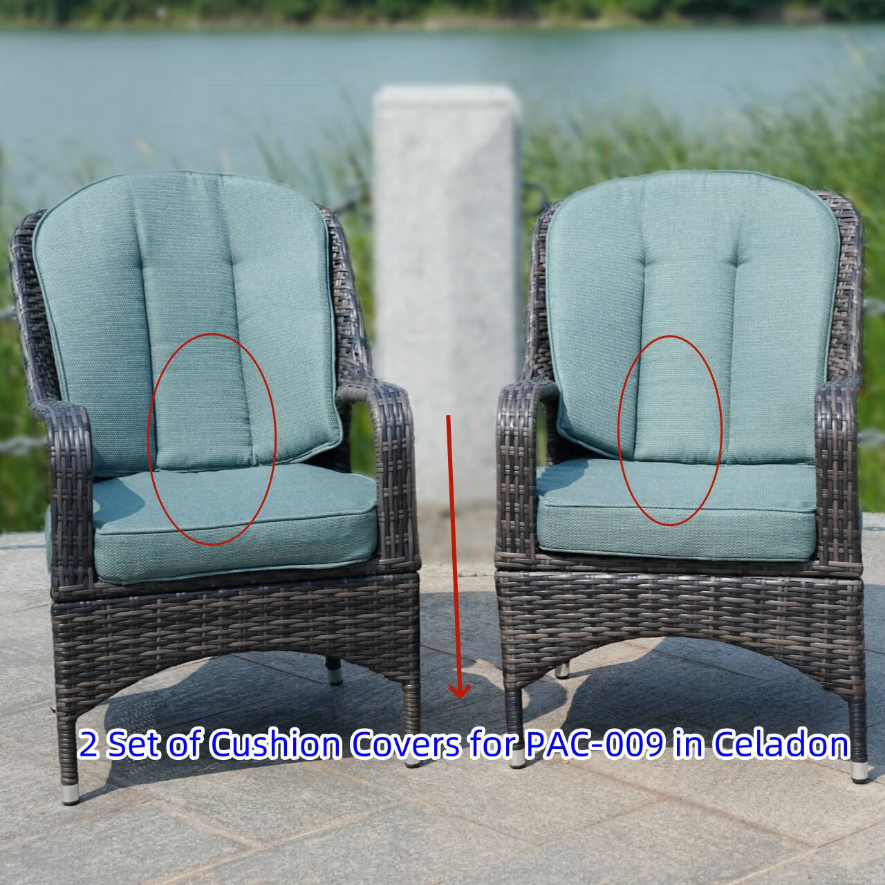 Direct Wicker Cushion Covers for One Patio Chair (PAC-009-Cover)