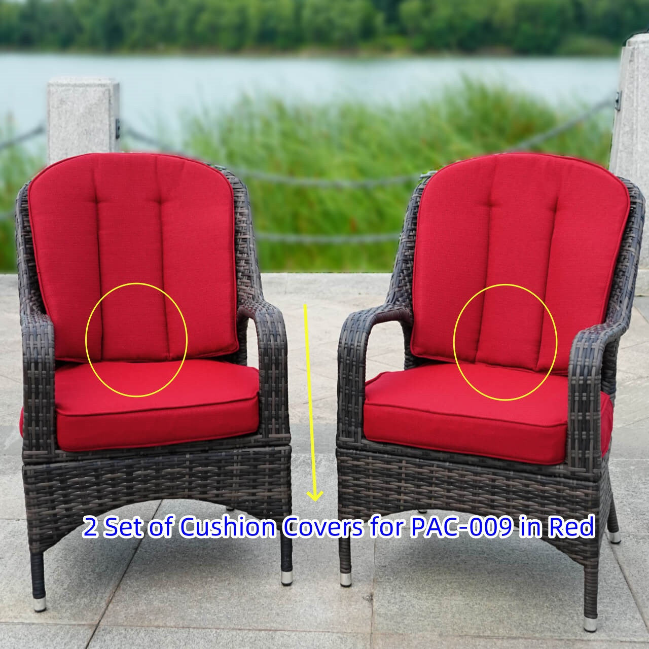 Direct Wicker Cushion Covers for One Patio Chair (PAC-009-Cover)