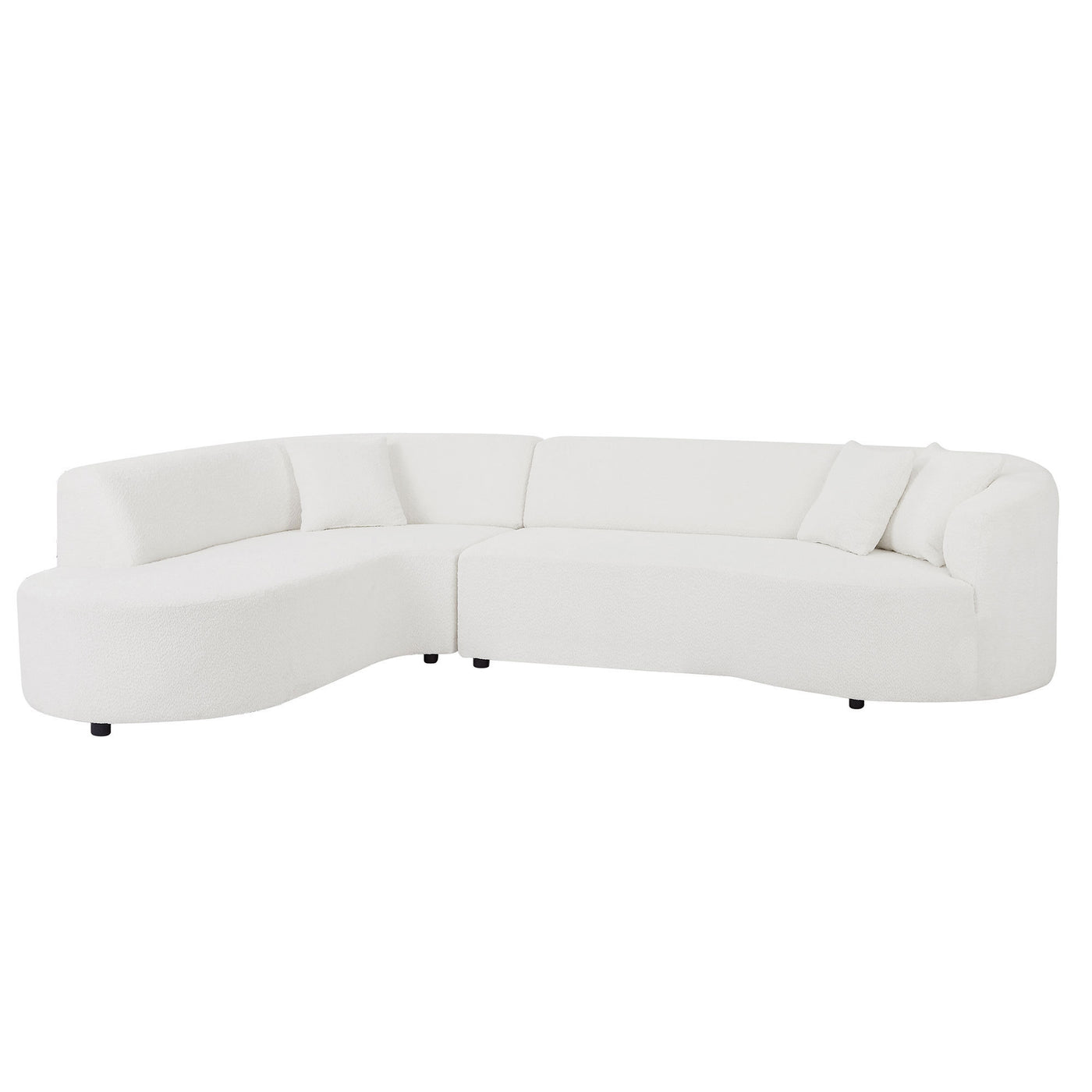 Modular Sectional Sofa with Left Chaises L-Shaped Corner Comfy Upholstered Couch Living Room Furniture Sets.WHITE