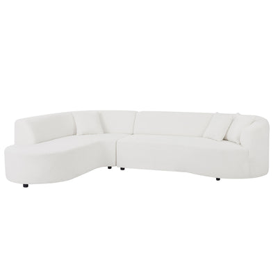 Modular Sectional Sofa with Left Chaises L-Shaped Corner Comfy Upholstered Couch Living Room Furniture Sets.WHITE