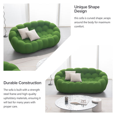 [VIDEO provided]74.8'' Modern bubble floor couch for living room,green