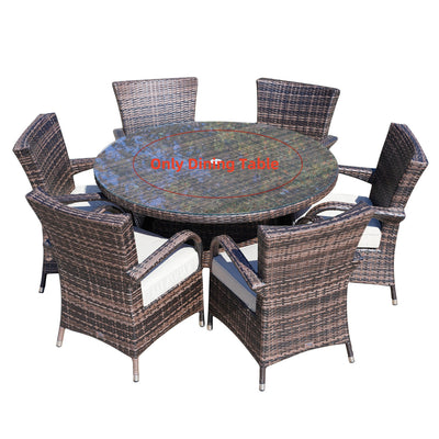 Direct Wicker 6 Seats Round Dining Table in Brown or Gray (PAD-1122-Table)