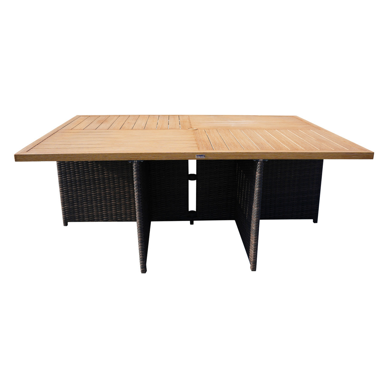 Direct Wicker 6 Seats Patio Dining Table Rectangular Dining Table with Brown or Gray Rattan (PAD-3234-Table)