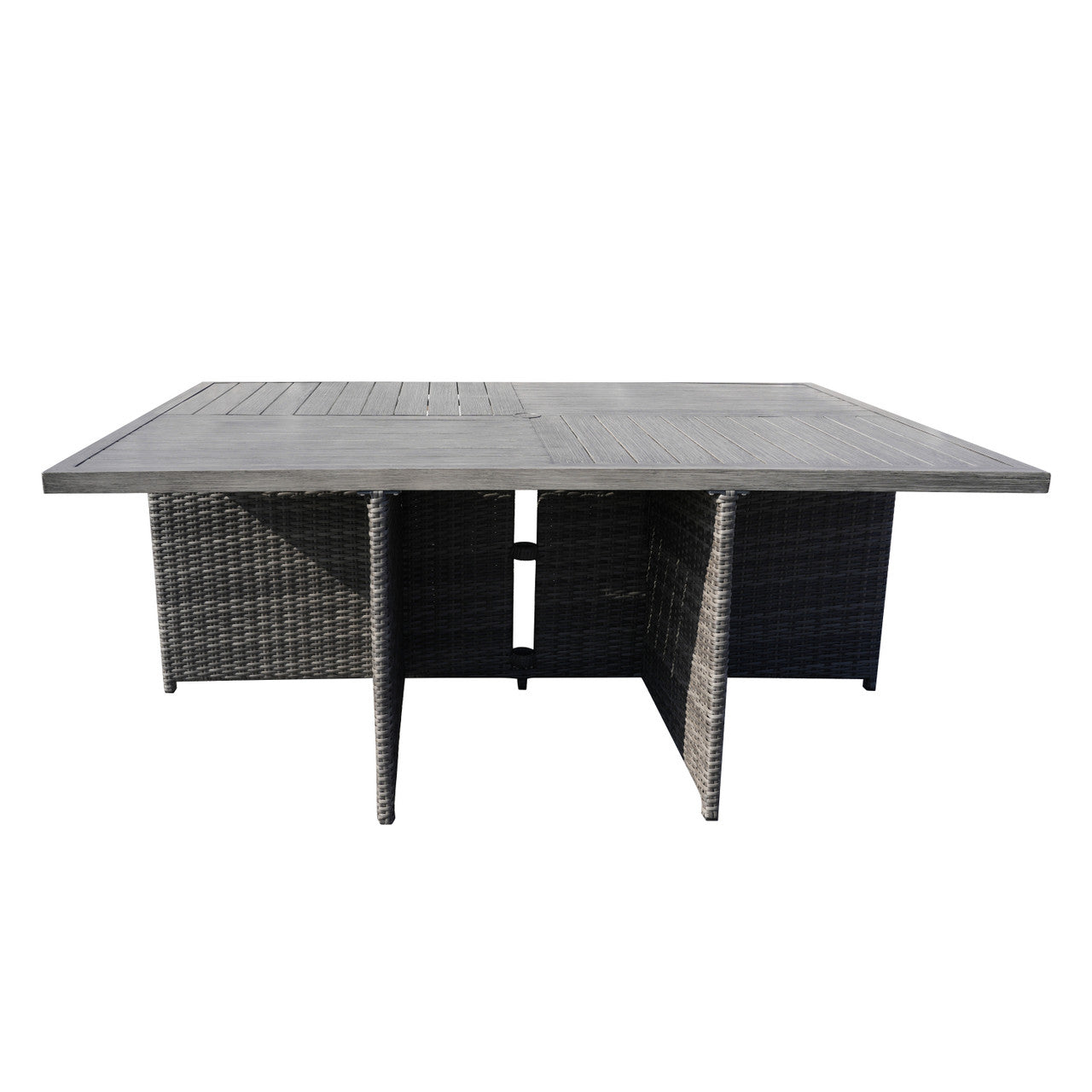 Direct Wicker 6 Seats Patio Dining Table Rectangular Dining Table with Brown or Gray Rattan (PAD-3234-Table)