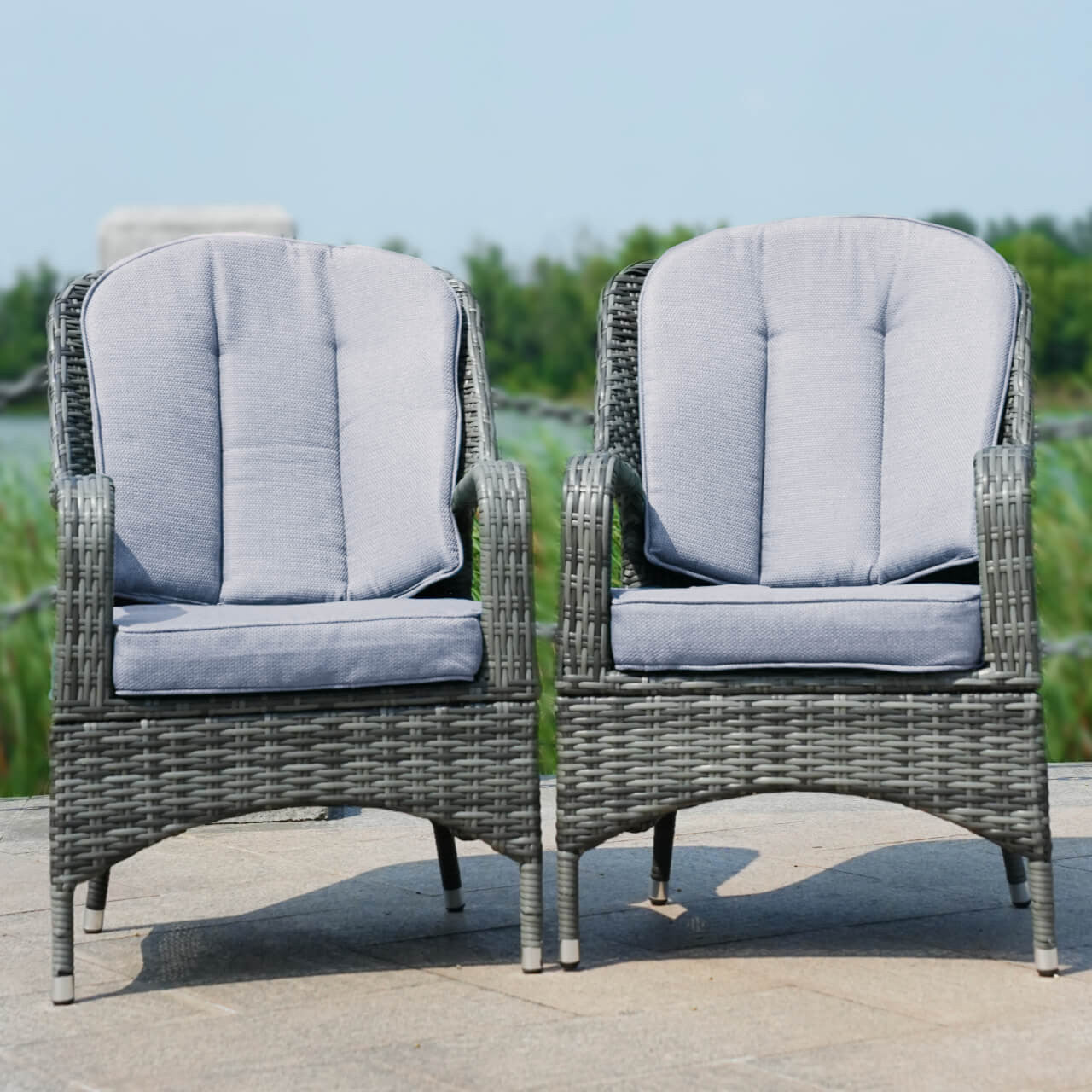 Direct Wicker Patio Chairs - 2 Pieces Outdoor Rattan Chairs (PAC-009-Chairs)