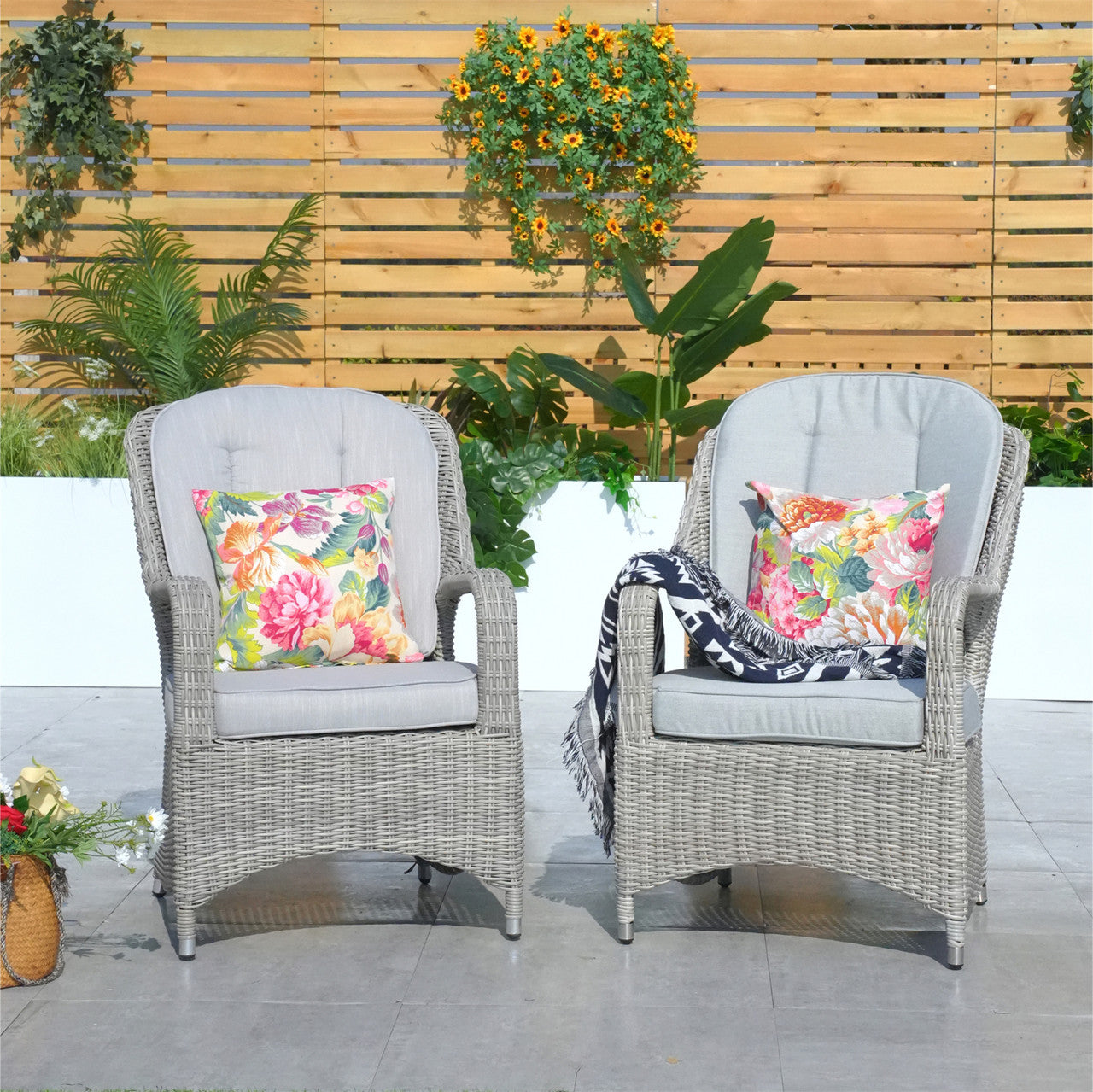 Direct Wicker Patio Chairs - 2 Pieces Outdoor Rattan Chairs (PAC-009-Chairs)