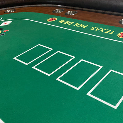 INO Design 96" Premium 10 Player Oval Brown & Green Speed Cloth Texas Holdem Casino Poker Table with Dimmable LED Green