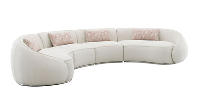 ACME Sahara Sectional Sofa w/3 Pillows, Beige Boucle LV03010