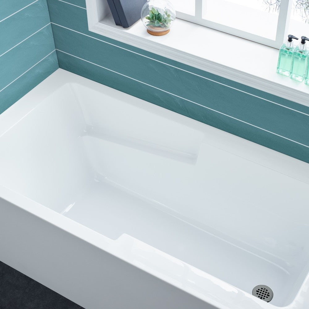 Swiss Madison Voltaire 60" x 32" Right-Hand Drain Alcove Bathtub with Apron and Armrest SM-AB542