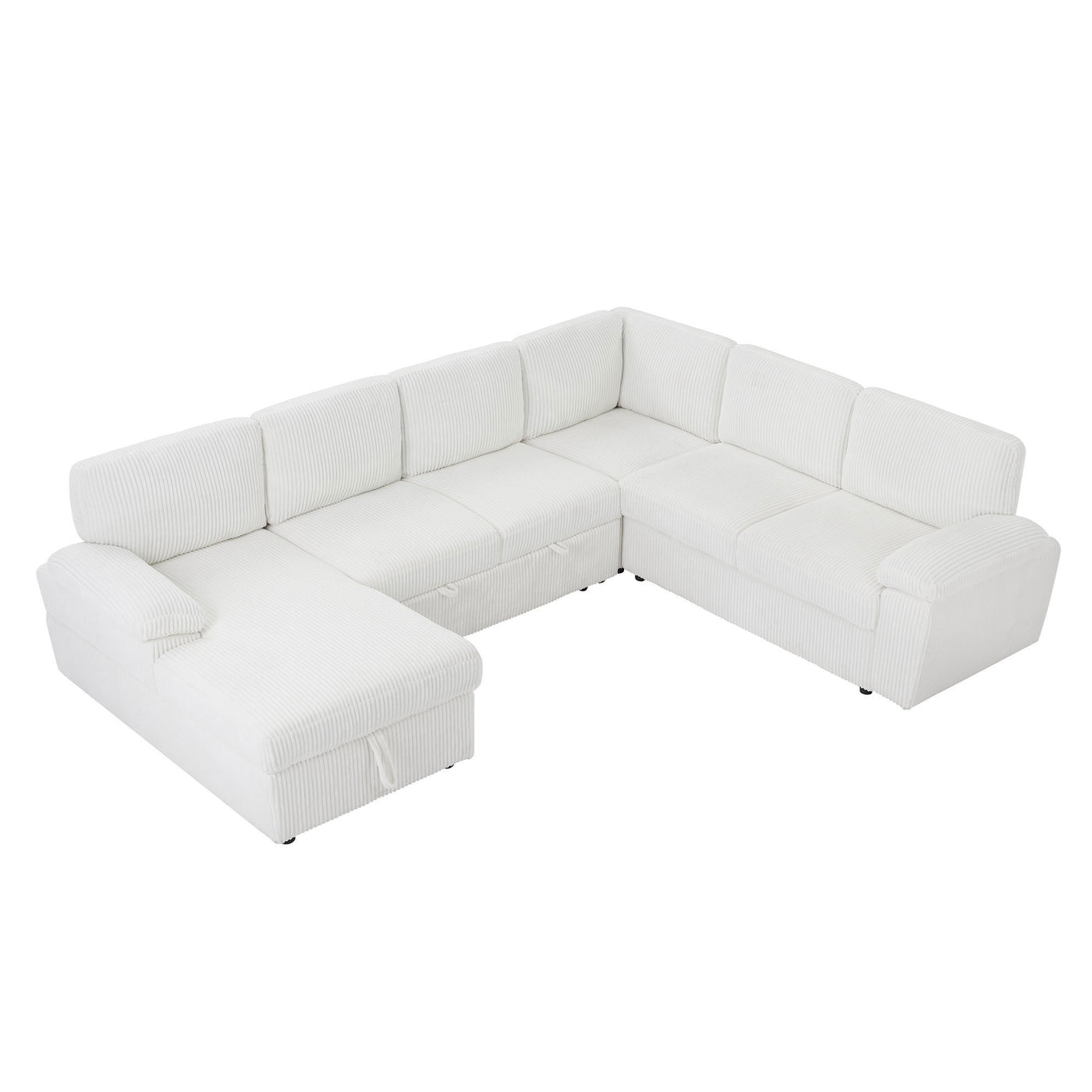 Oversized Modular Storage Sectional Sofa Couch for Home Apartment Office Living Room,Free Combination L/U Shaped Corduroy Upholstered Deep Seat Furniture Convertible Sleeper Sofabed LEFT