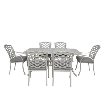 Modern Outdoor 7-Piece Aluminum Dining Set, Basalt