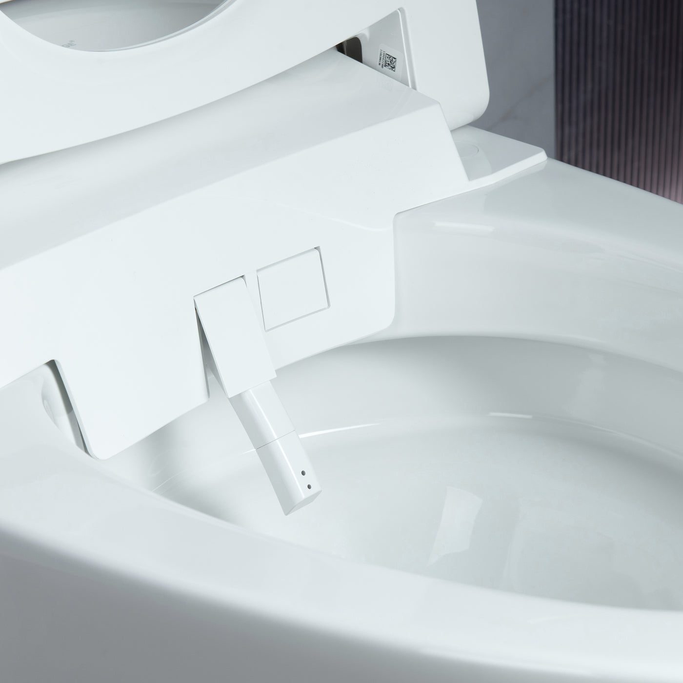 WOODBRIDGE EBT700 One Piece Elongated Smart Toilet Bidet, Auto Open & Close, Auto Flush, Foot Sensor Operation, Heated Seat with Integrated Multi Function Remote Control in White